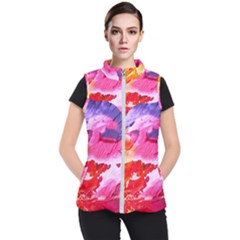 Abstract Art Background Paint Women s Puffer Vest