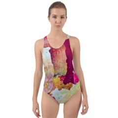 Art Detail Abstract Painting Wax Cut-Out Back One Piece Swimsuit