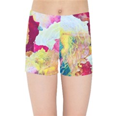 Art Detail Abstract Painting Wax Kids Sports Shorts