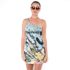 Abstract Structure Background Wax One Soulder Bodycon Dress