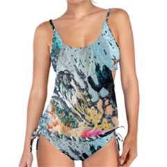 Abstract Structure Background Wax Tankini Set