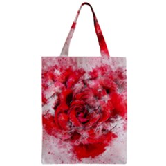 Flower Roses Heart Art Abstract Zipper Classic Tote Bag by Nexatart