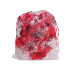Flower Roses Heart Art Abstract Drawstring Pouches (extra Large) by Nexatart