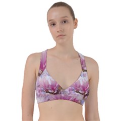 Flowers Magnolia Art Abstract Sweetheart Sports Bra