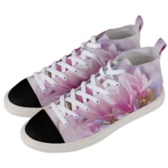 Flowers Magnolia Art Abstract Men s Mid-top Canvas Sneakers