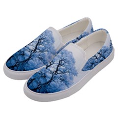 Nature Inspiration Trees Blue Men s Canvas Slip Ons by Nexatart