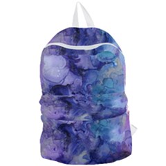 Ink Background Swirl Blue Purple Foldable Lightweight Backpack