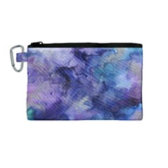 Ink Background Swirl Blue Purple Canvas Cosmetic Bag (medium) by Nexatart
