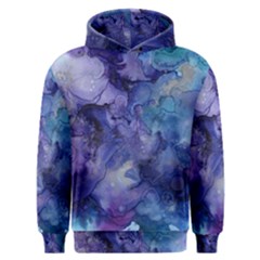 Ink Background Swirl Blue Purple Men s Overhead Hoodie