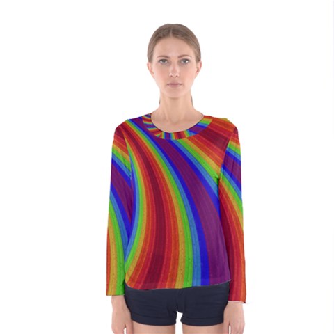 Abstract Pattern Lines Wave Women s Long Sleeve Tee by Nexatart