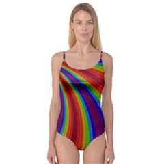 Abstract Pattern Lines Wave Camisole Leotard 