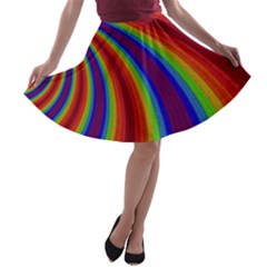 Abstract Pattern Lines Wave A-line Skater Skirt