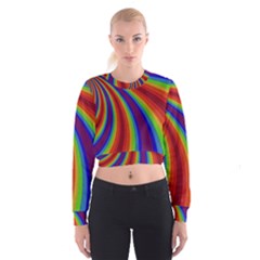 Abstract Pattern Lines Wave Cropped Sweatshirt