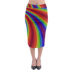 Abstract Pattern Lines Wave Midi Pencil Skirt