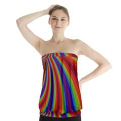 Abstract Pattern Lines Wave Strapless Top