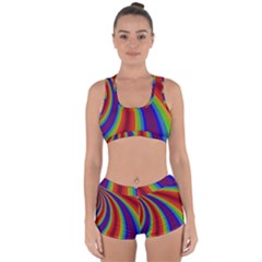 Abstract Pattern Lines Wave Racerback Boyleg Bikini Set