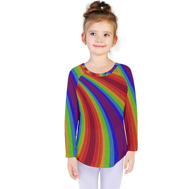 Abstract Pattern Lines Wave Kids  Long Sleeve Tee