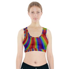 Abstract Pattern Lines Wave Sports Bra With Pocket