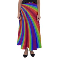 Abstract Pattern Lines Wave Flared Maxi Skirt