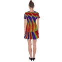 Abstract Pattern Lines Wave Drop Hem Mini Chiffon Dress View2