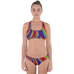 Abstract Pattern Lines Wave Cross Back Hipster Bikini Set