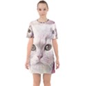 Cat Pet Cute Art Abstract Vintage Sixties Short Sleeve Mini Dress View1