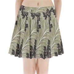 Pattern Decoration Retro Pleated Mini Skirt