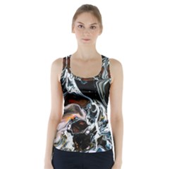 Abstract Flow River Black Racer Back Sports Top