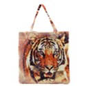 Tiger Portrait Art Abstract Grocery Tote Bag View2