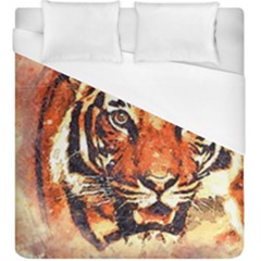 Tiger Portrait Art Abstract Duvet Cover (king Size) by Nexatart