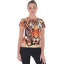 Tiger Portrait Art Abstract Short Sleeve Sports Top  View1