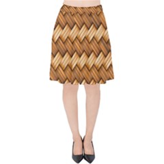 Basket Fibers Basket Texture Braid Velvet High Waist Skirt by Nexatart