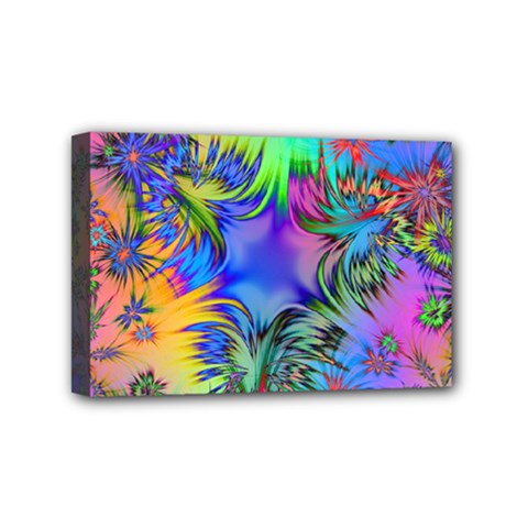 Star Abstract Colorful Fireworks Mini Canvas 6  X 4  by Nexatart