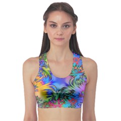 Star Abstract Colorful Fireworks Sports Bra by Nexatart