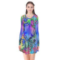 Star Abstract Colorful Fireworks Flare Dress by Nexatart