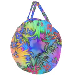 Star Abstract Colorful Fireworks Giant Round Zipper Tote by Nexatart