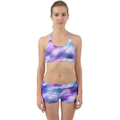 Background Art Abstract Watercolor Back Web Sports Bra Set
