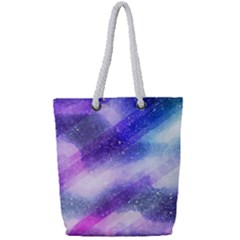 Background Art Abstract Watercolor Full Print Rope Handle Tote (Small)