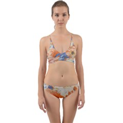 Texture Fabric Textile Detail Wrap Around Bikini Set by Nexatart