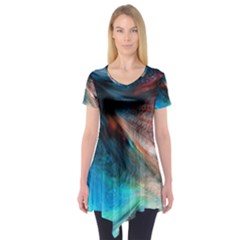 Background Art Abstract Watercolor Short Sleeve Tunic  by Nexatart