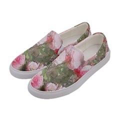 Flowers Roses Art Abstract Nature Women s Canvas Slip Ons