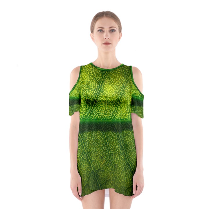 Leaf Nature Green The Leaves Shoulder Cutout One Piece