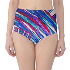 Texture Pattern Fabric Natural High-waist Bikini Bottoms