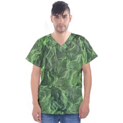 Geological Surface Background Men s V-neck Scrub Top