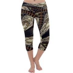 Fractal Abstract Pattern Spiritual Capri Yoga Leggings