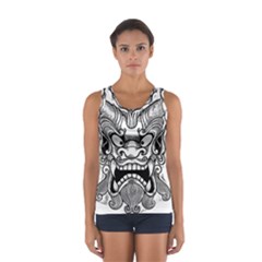 Japanese Onigawara Mask Devil Ghost Face Sport Tank Top 