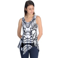 Japanese Onigawara Mask Devil Ghost Face Sleeveless Tunic