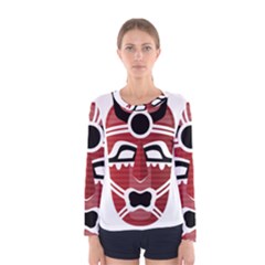 Africa Mask Face Hunter Jungle Devil Women s Long Sleeve Tee