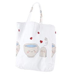 Cute Tea Giant Grocery Zipper Tote by Valentinaart