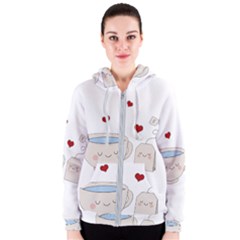 Cute Tea Women s Zipper Hoodie by Valentinaart